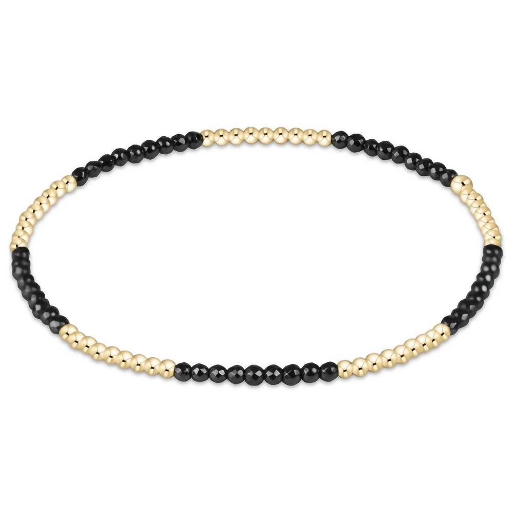NEW ENEWTON women's blissful pattern 2mm bead bracelet in faceted hematite
